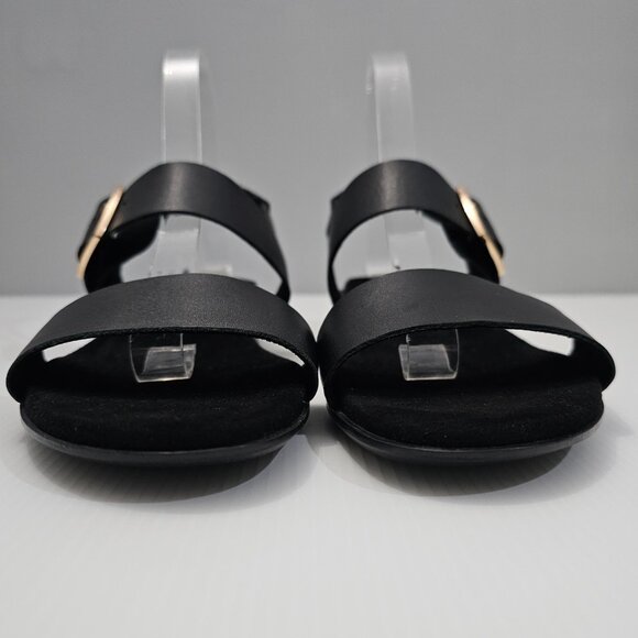 Munro Cleo Sandal Open Toe Buckle Black Leather Womens Size 9.5 - Picture 6 of 13